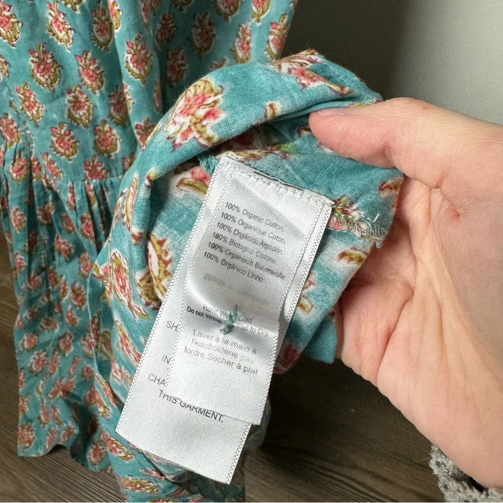 EMERSON FRY COTTON BLUE LONGSLEEVE MAXI DRESS MEDIUM - Picture 9 of 9